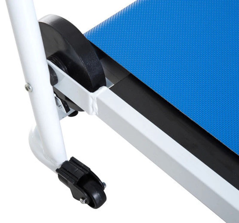 HOMCOM Twin Flywheel Treadmill for Home-Blue/White
