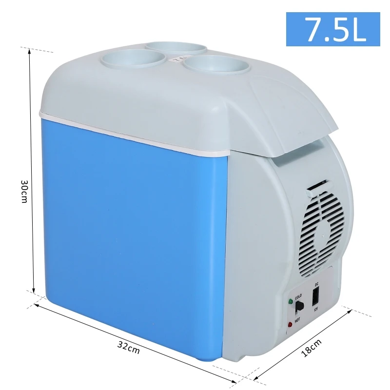 HOMCOM 7.5 Litre Mini Car Portable Electric Cooler Box Warmer Freezer Outdoor Camping Picnic Travel