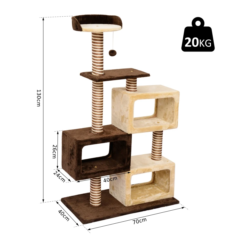 HOMCOM Cat Scratching  Activity Centre-Coffee/Beige, M size