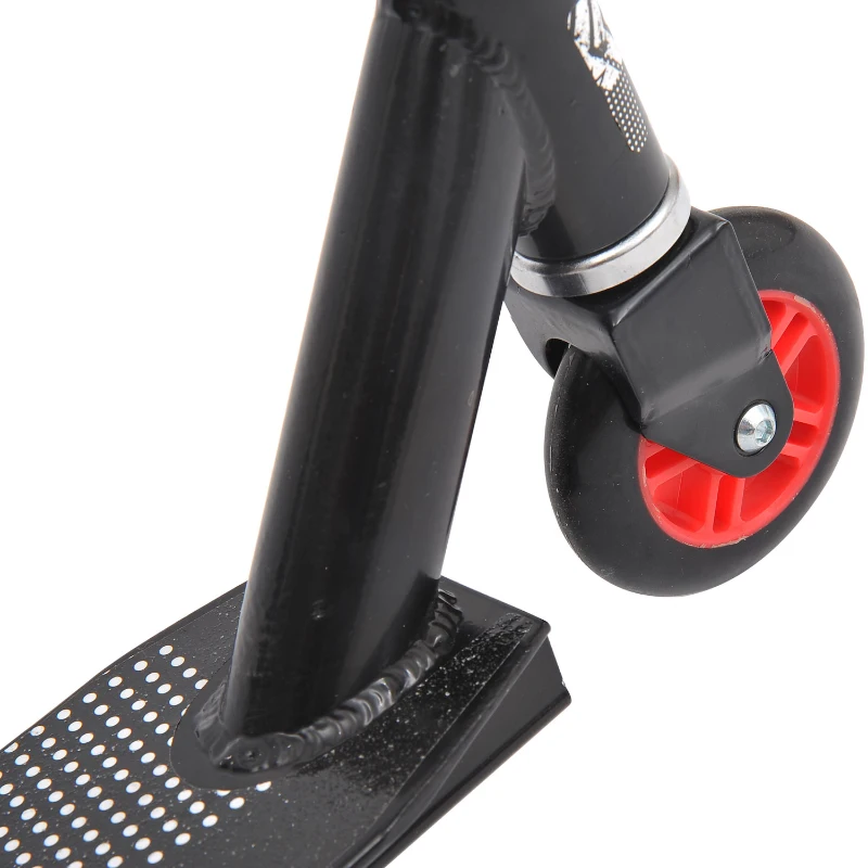 HOMCOM OUTDOOR PUSH STUNT SCOOTER 2 WHEEL FIXED BAR 360 DEGREE STREET KIDS CHILDREN ADULTS Black