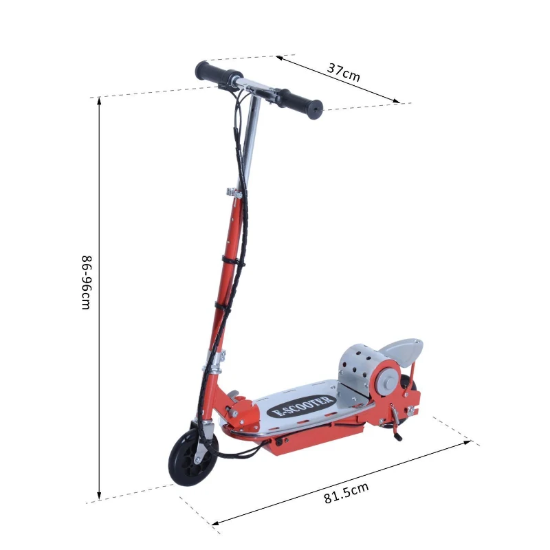 HOMCOM Electric Scooter, Adjustable, 120W-Red