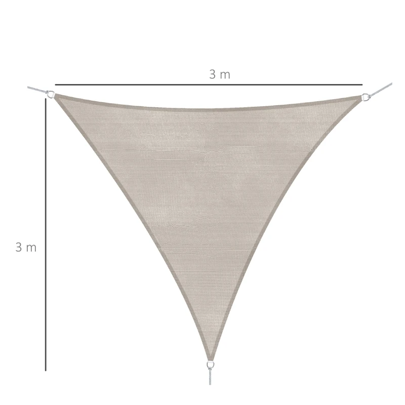 Outsunny Sun Shade Sail UV Resistant Outdoor Lawn Patio Shelter Garden Canopy Awning - (Triangle（3 meter）, Light Brown)
