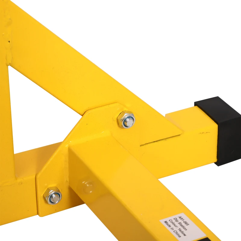 HOMCOM 66Lx75Wx119H cm Dip Station Chin Up Parallel Bars Pull Up Power Tower Home Gym Workout Bicep Tricep Fitness Equipment Height Adjustable