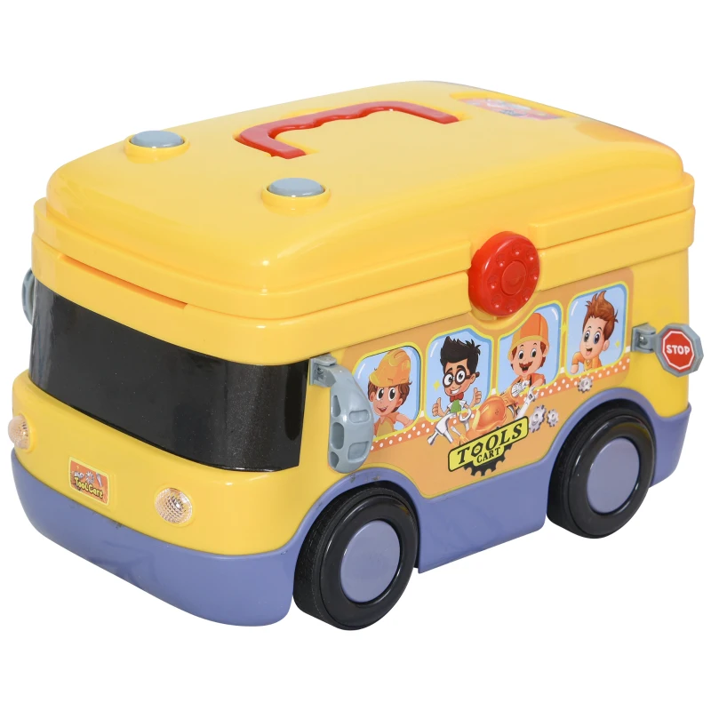 HOMCOM Kids Plastic 24-Piece Pretend DIY Tools Set Yellow