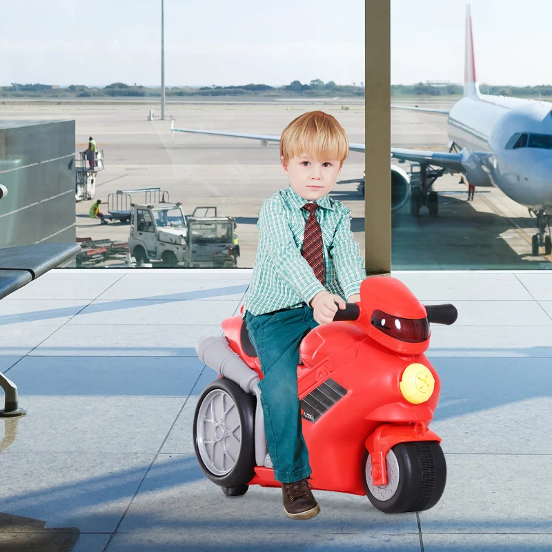 HOMCOM Kids Ride On Luggage Suitcase W/PP, 52L x 25W x 34Hcm-Red