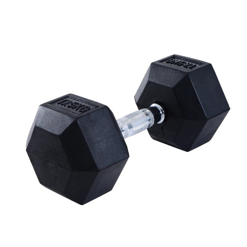 HOMCOM Rubber Hexagonal Dumbbell,1 pc x 17.5 kg