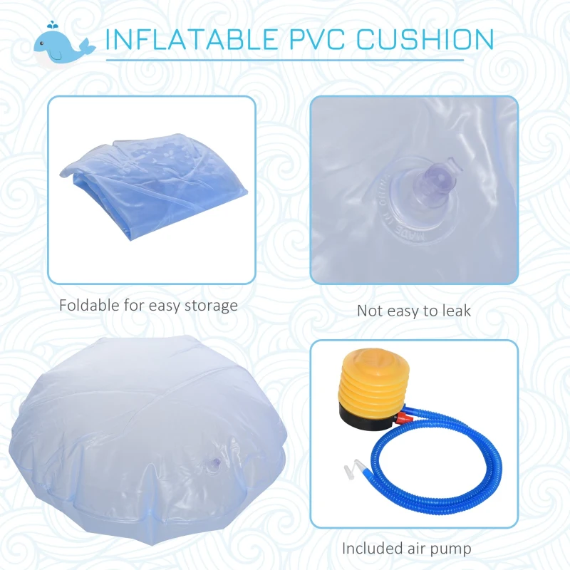 Outsunny Kids Pod Swing Seat Sensory Hammock Children Hanging Chair with 100% Cotton Canvas Hardware for Indoor and Outdoor Use Blue