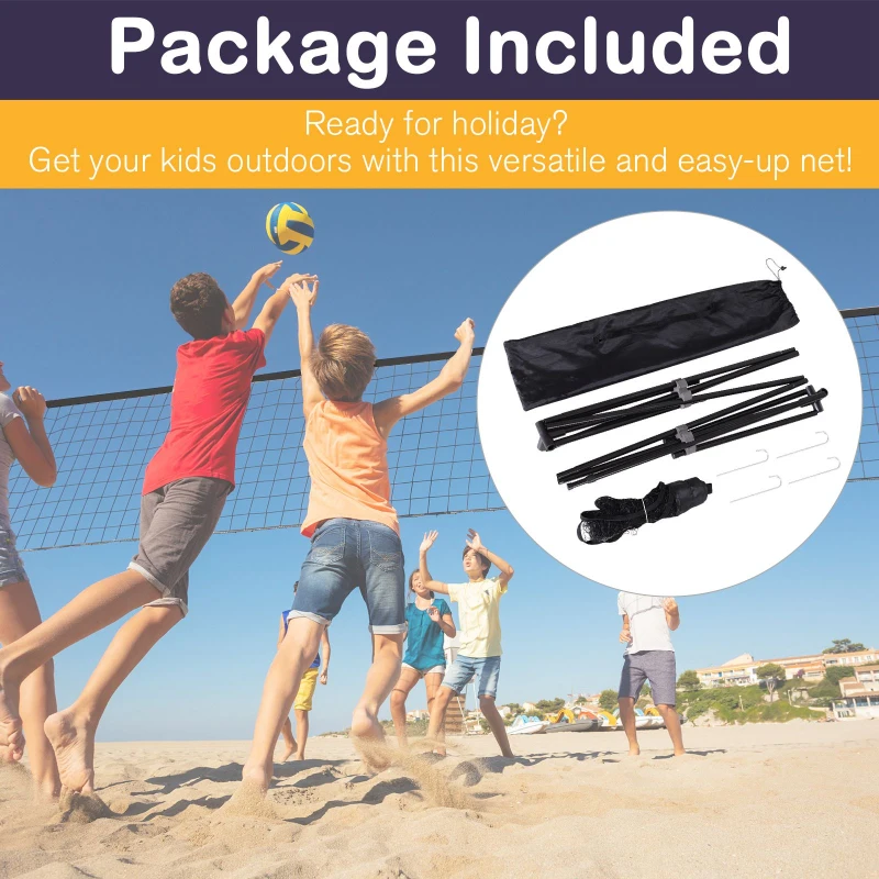 HOMCOM 5m Portable PE Sports Net w/ Carry Bag Black