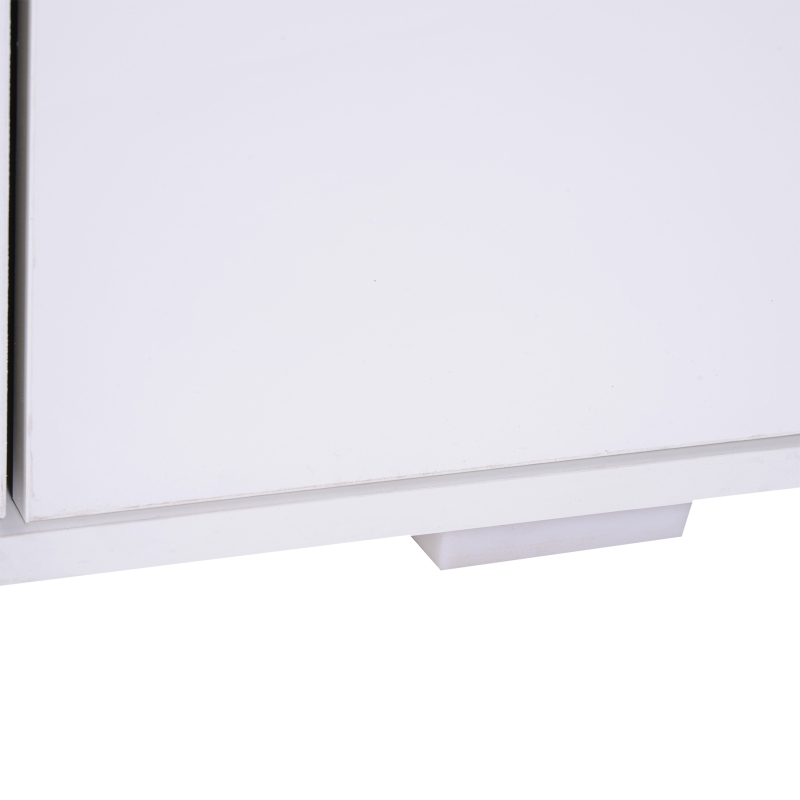 HOMCOM Particle Board High Gloss Side Cabinet w/ Drawers White