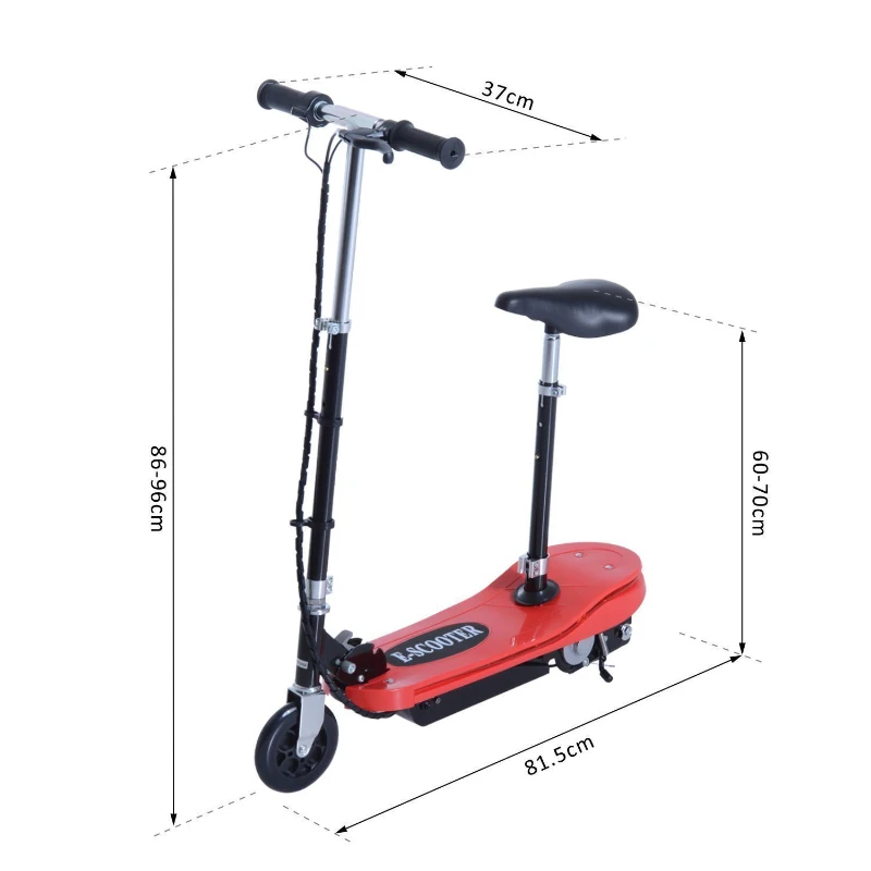 HOMCOM Electric Scooter, W/Seat, 120W-Red