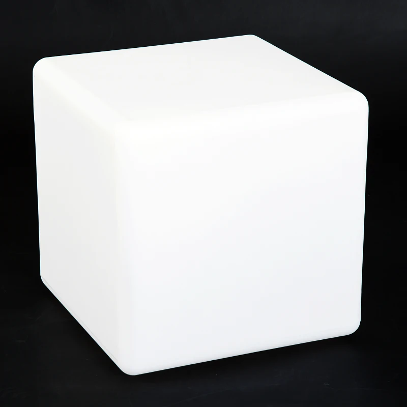 HOMCOM 40cm LED Cube Stool Chair Seat Table Floor Lamp Adjustable 16 RGB Colour Rechargeable Battery Remote Control