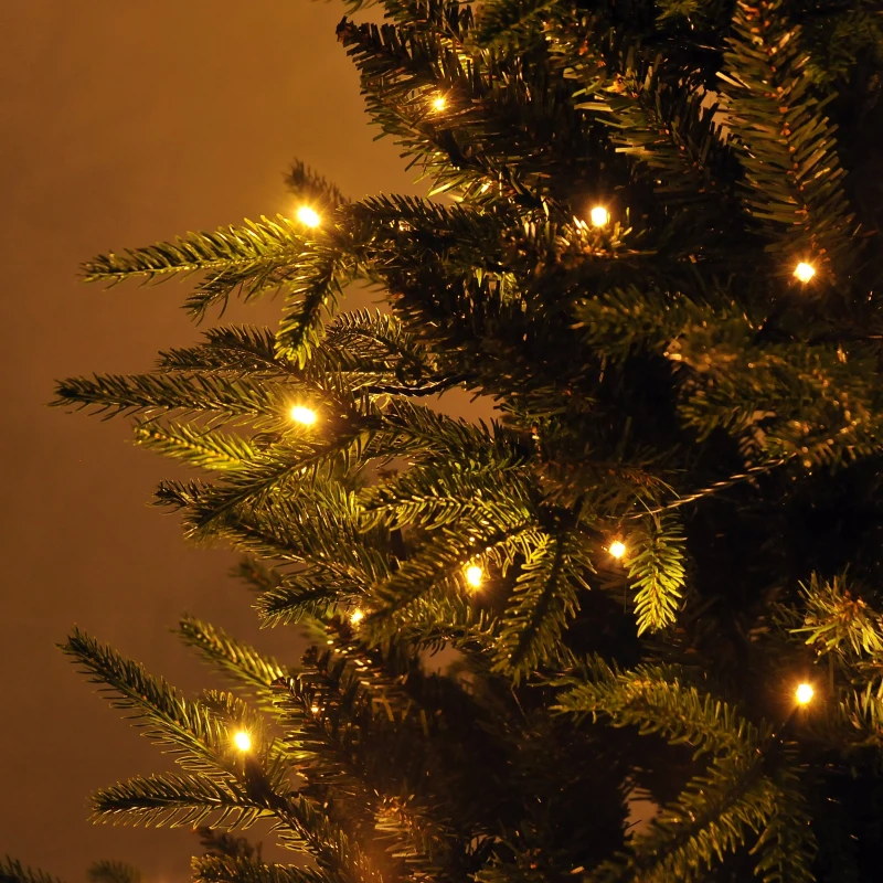 HOMCOM 5FT Artificial Christmas Tree W/Vase Base, W/LED Lights-Green