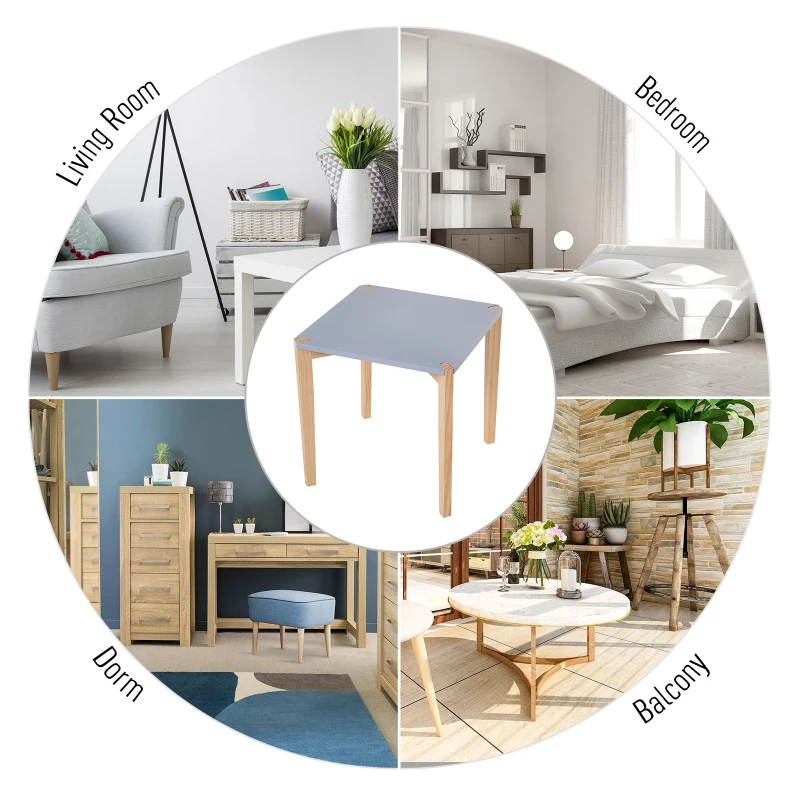 HOMCOM MDF Minimalistic Side Coffee Table Grey