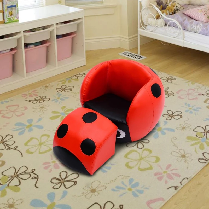 HOMCOM Children Ladybug Chair Set