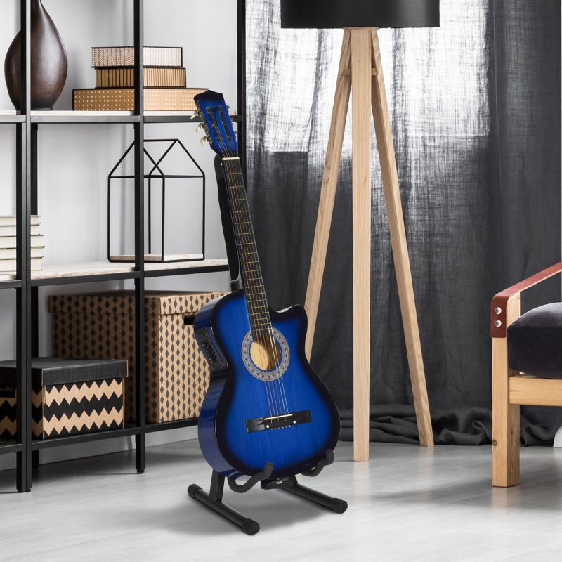 HOMCOM 38" Beginners Basswood Acoustic Guitar Blue