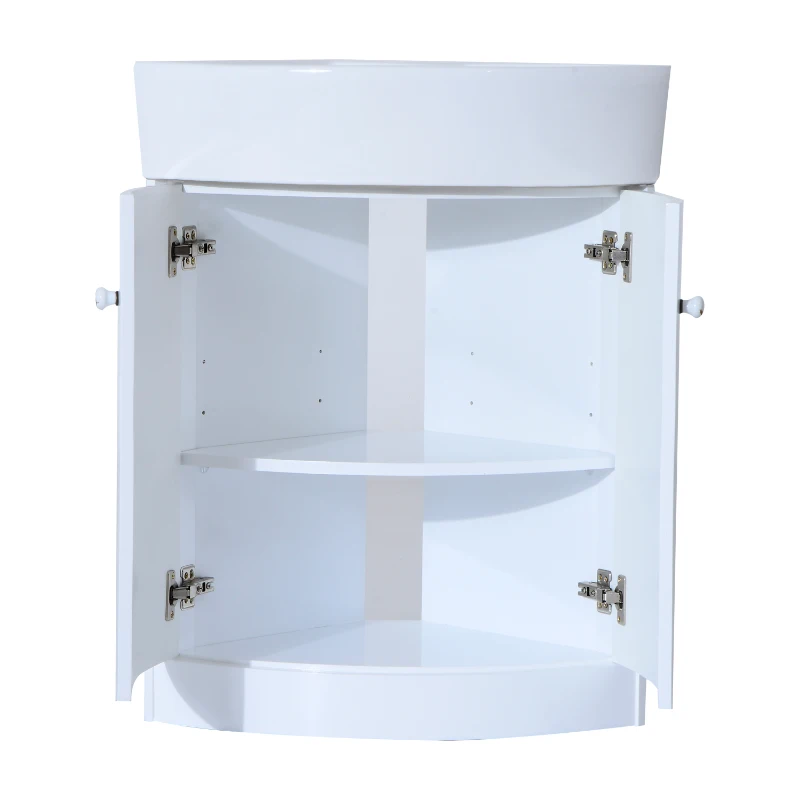 HOMCOM 65Lx47Wx82H cm Corner Vanity Unit-White