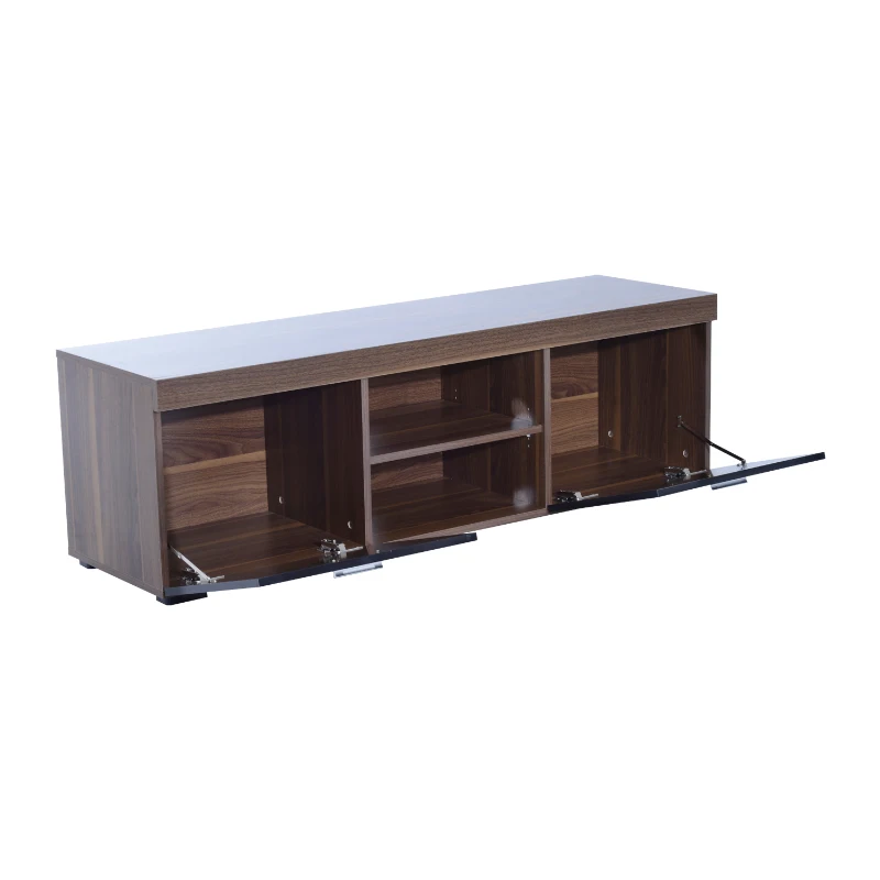 HOMCOM TV Stand w/ 2 Door Shelves Entertainment Center Media Console Storage Cabinet 140cm (Black & Walnut)
