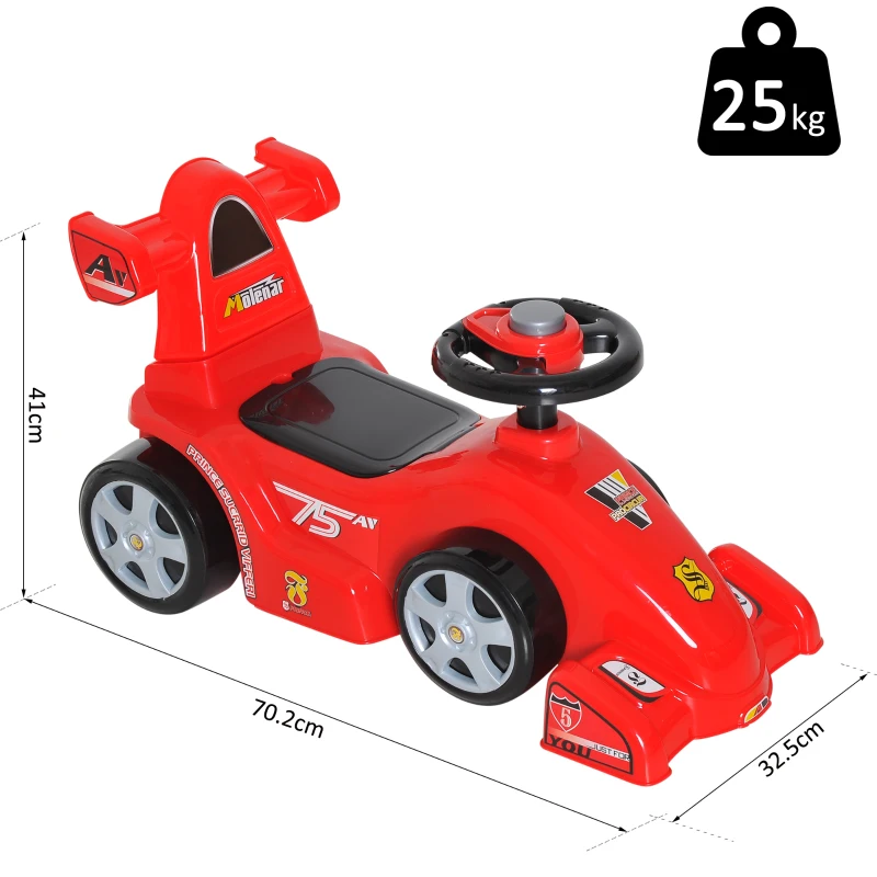 HOMCOM Kids Push Ride On Car W/Horn-Red