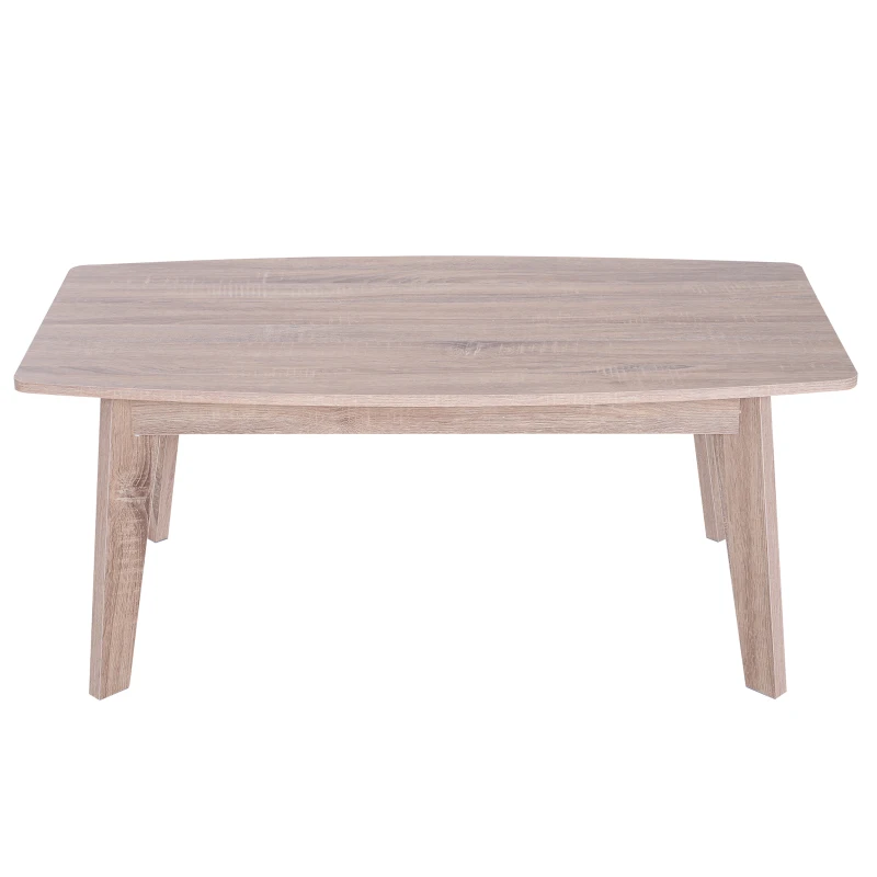 HOMCOM Coffee Table Sleek Rectangle Indoor Storage Living Room Wood Grain