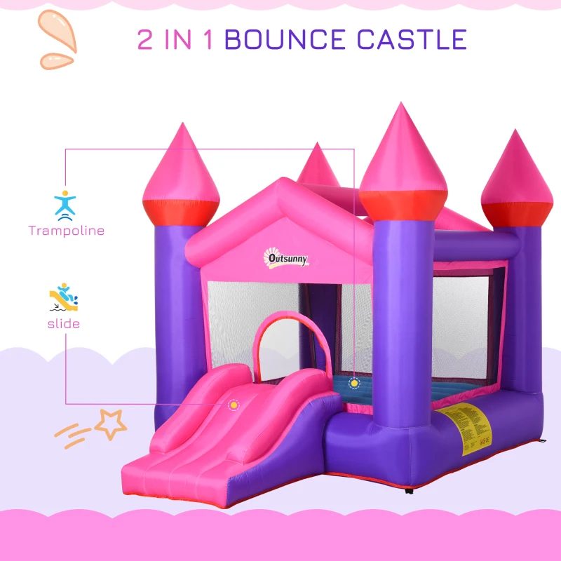 Outsunny Bounce Castle Inflatable Trampoline Slide for Kids w/ inflator 3.5 x 2.5 x 2.7m