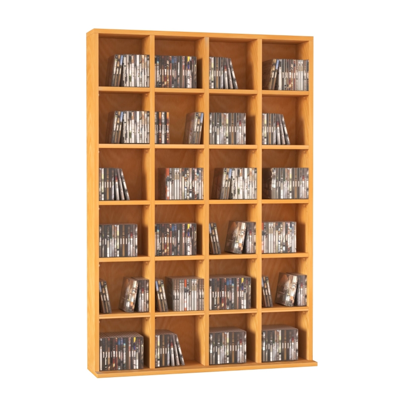 HOMCOM 89Lx20Wx130.5H cm Shelves Rack Unit 24 Solid Particle Board Shelf for Bedroom, Living Room-Beech