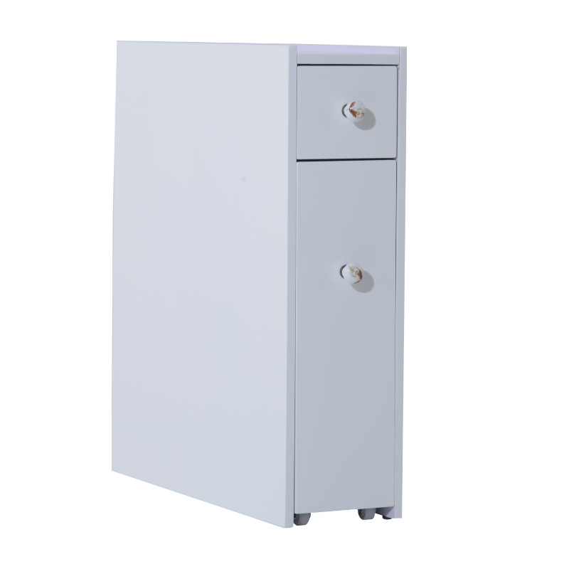 HOMCOM Bathroom Floor 2-Drawers Storage Unit-White
