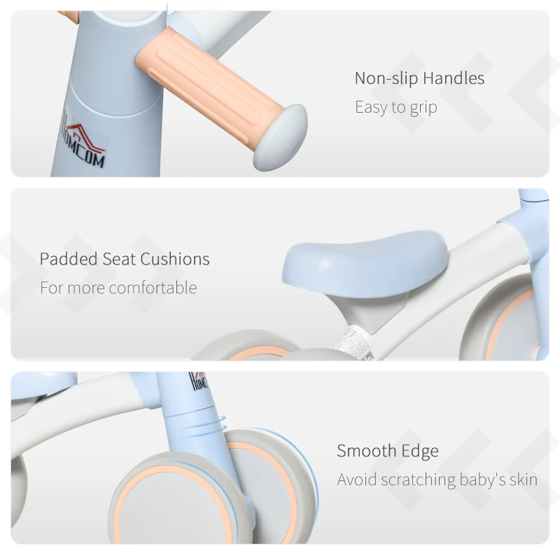 HOMCOM Baby Balance Bike Ride On Walker Push Bike Quick Release Kids Toddler First Bike Birthday Toy Gift for 1-3 Years Blue