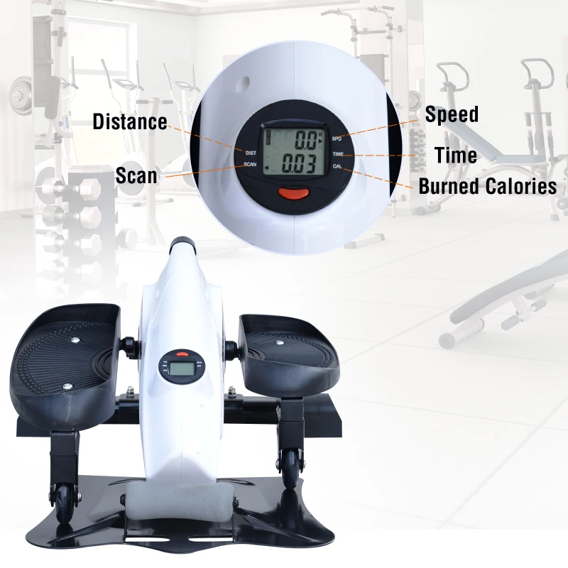 HOMCOM Elliptical Cross Trainer W/LCD Display-Black/White