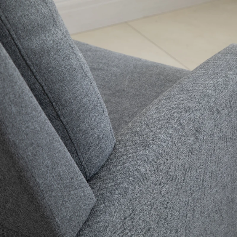 HOMCOM Recliner Armchair Fabric Single Sofa Chair w/ Footpad Light Grey 79W x 86D x 104H cm