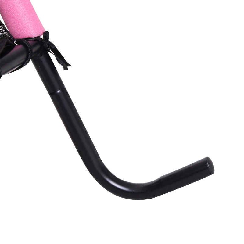 HOMCOM 5FT / 61 Inch Kids Mini Trampoline Exercise Rebounder with Safety Enclosure Net Bungee Design  Six Legs Capacity to 60kg Pink