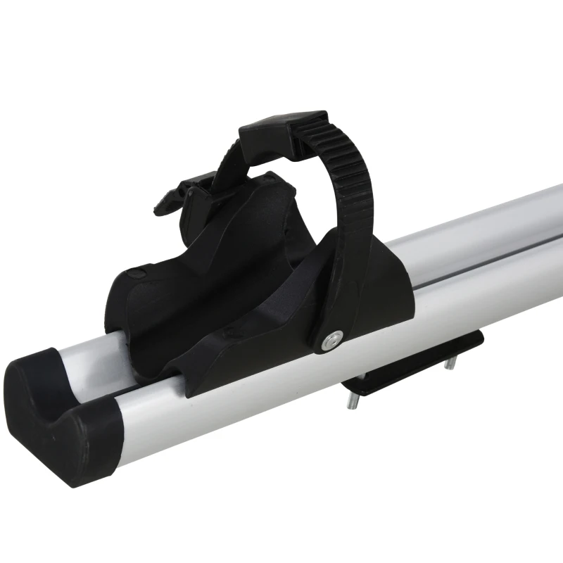 HOMCOM Aluminium Car Roof Mounted Bike Cycle Rack Upright with Straps Lockable