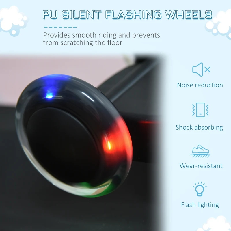 HOMCOM Toddler Ride on Toy Car Wiggle Car LED Flashing Wheels Swing Car for 2-4 Years Black