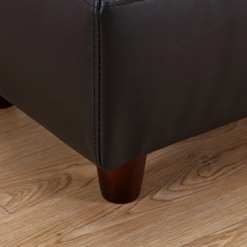 HOMCOM Storage Ottoman Stool Bench in PU Leather for Bed End or Hallway (Black)