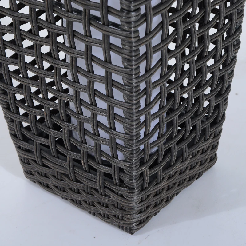 Outsunny Rattan Solar LED Lamp-Deep Coffee