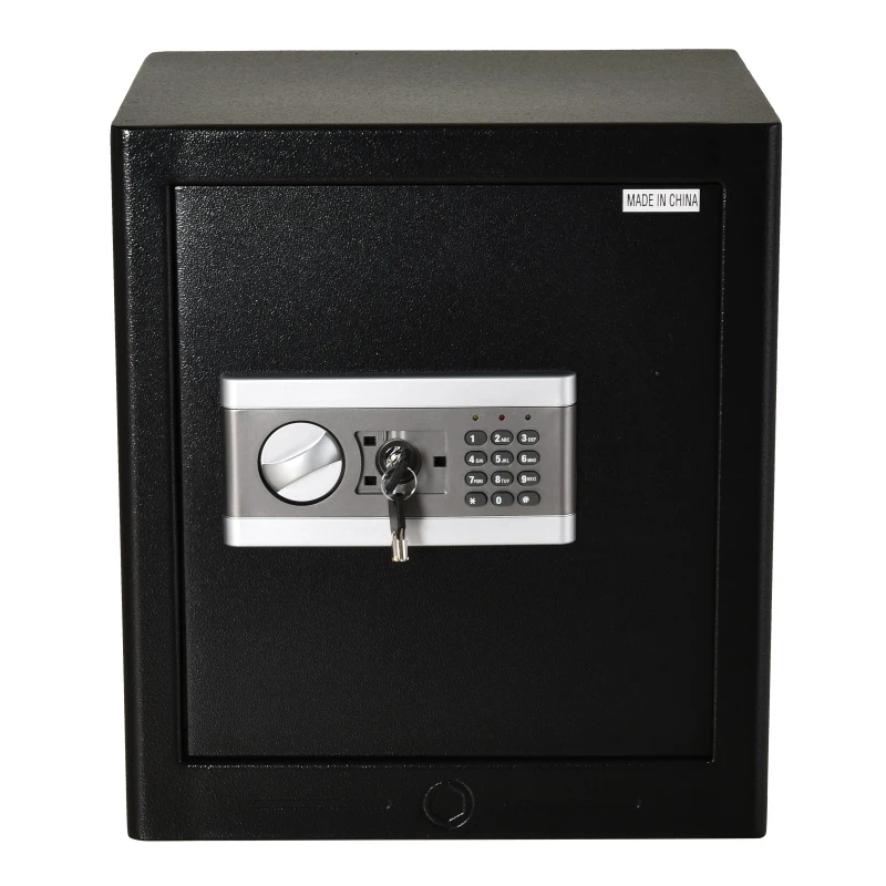 HOMCOM Steel Anti-Theft Duo-Lock Safe Black
