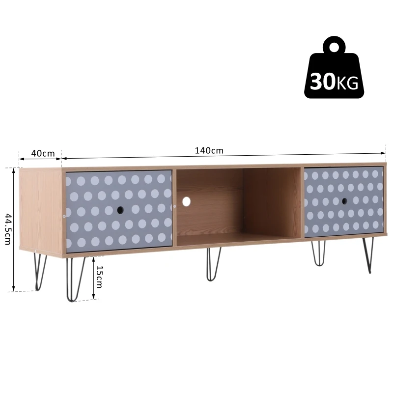 HOMCOM TV Stand, 140Lx40Wx44.5Hcm-Multicolour