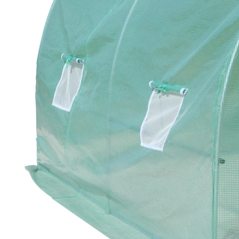 Outsunny Walk-in Tunnel Greenhouse Garden Warm House Planting Shed Powder Coated Frame -300L x 300W x 210H cm