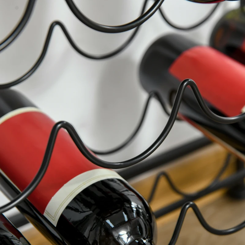 HOMCOM Wine Rack 30 Bottles Display Holder with Table Top & Glass Holders，Free Standing Storage Shelves for Kitchen, Pantry, Cellar, Bar (Dark Brown)