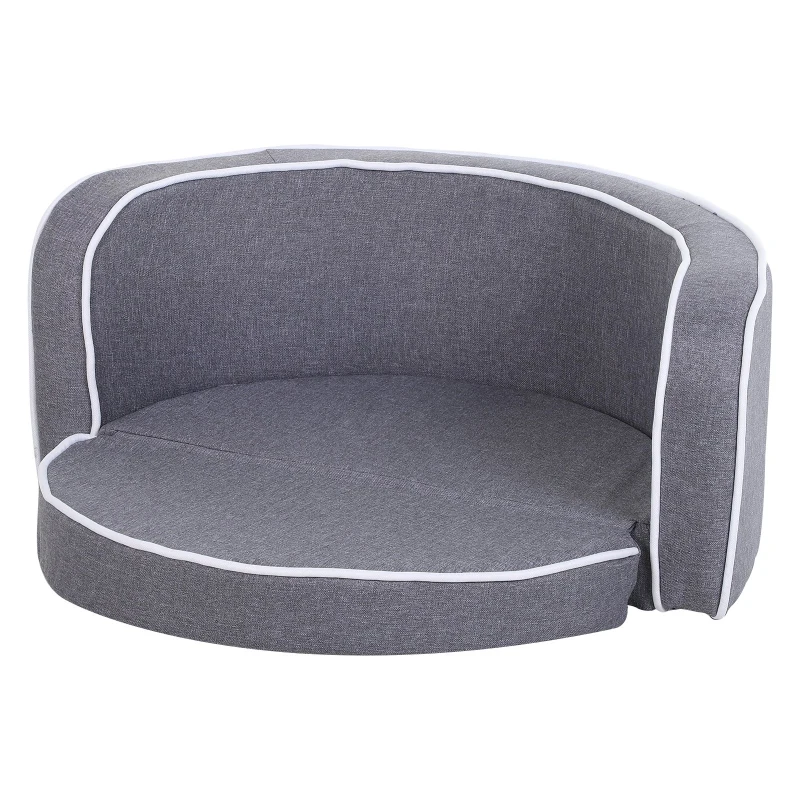 PawHut Wooden Frame Sponge Extendable Pet Dogs Sofa Bed Grey