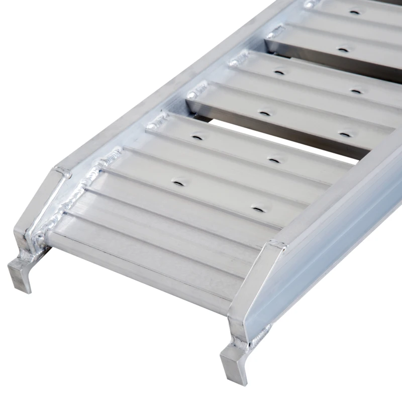 HOMCOM 6FT Aluminium Folding Wheelchair Ramp-Black/Silver