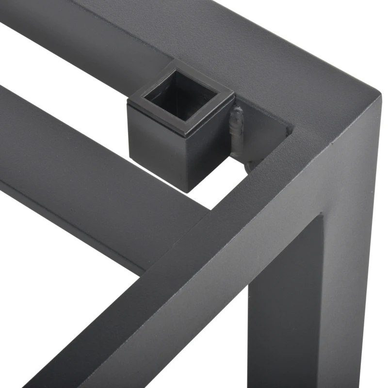 Outsunny 4 Pieces L-shape Aluminium Garden Corner Sofa Set with Padded Cushions Outdoor Furniture with Coffee Table for Patio Backyard Grey