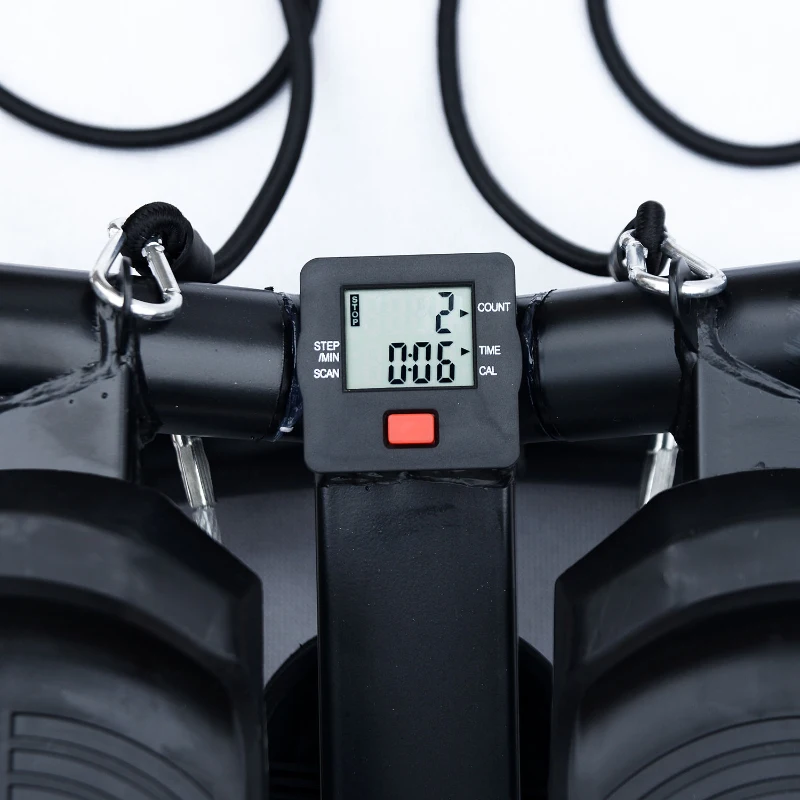 HOMCOM Mini Stepper W/Training Ropes-Black/Red