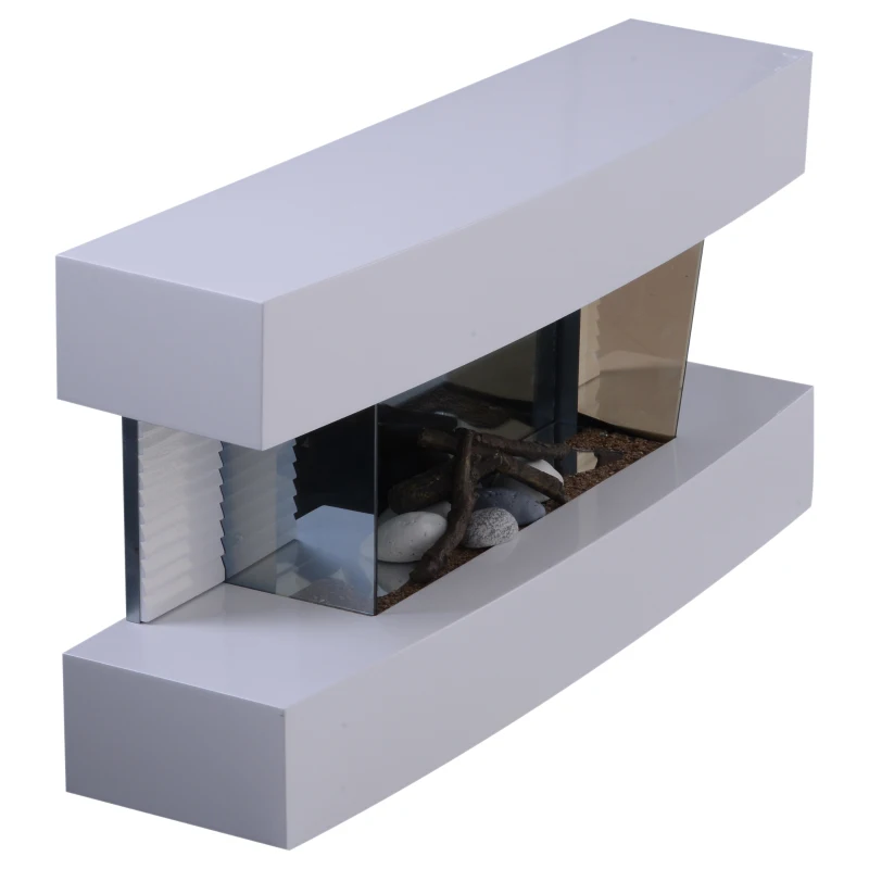 HOMCOM Wall mounted Electric Fireplace Heater, W/LED Flame Effect, 2000W-White