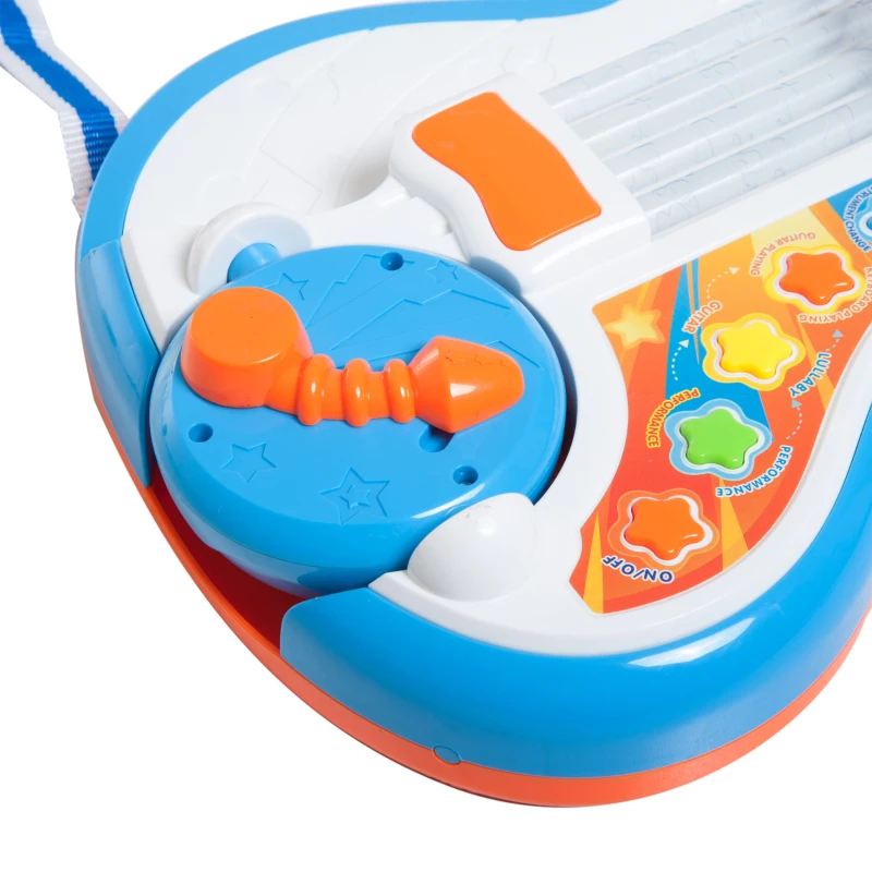 HOMCOM Kids 4 in 1 Electronic Guitar Piano Toy-Multicolour