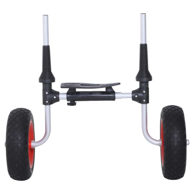 Outsunny Aluminium Frame Kayak Transport Trolley w/ 2 Red Wheels