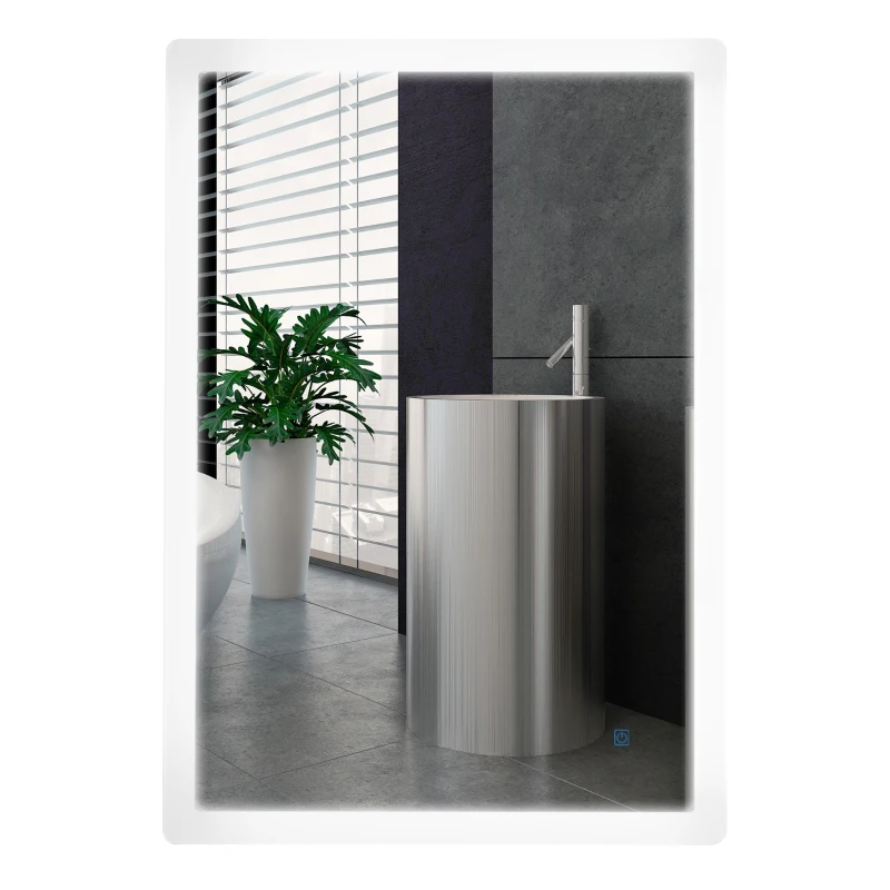 kleankin Glass LED Illuminated Vertical Bathroom Wall Mirror