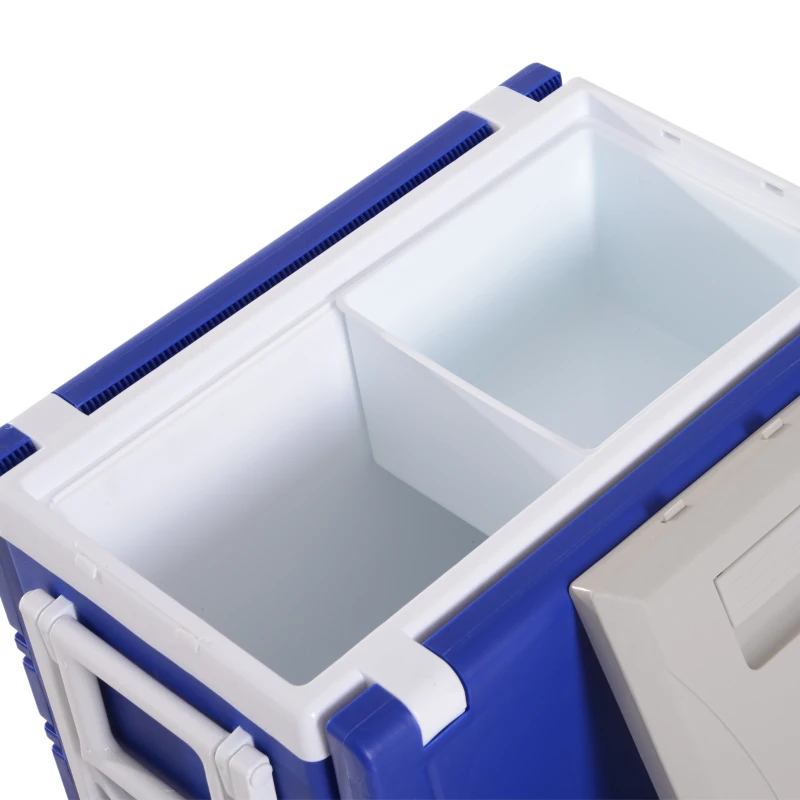 Outsunny 28L Cooler Box Folding Table Chair Set-Blue