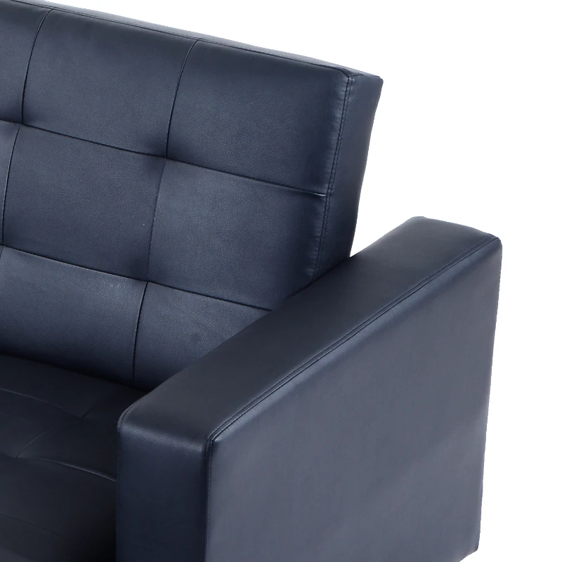 HOMCOM PU Leather Sofa Bed-Black