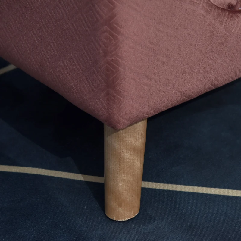 PawHut Elevated Cube Cat Condo Ottoman Bed Pet House Wood Frame Legs Cushion Cat Dog  Home Platform Hutch Brick Red