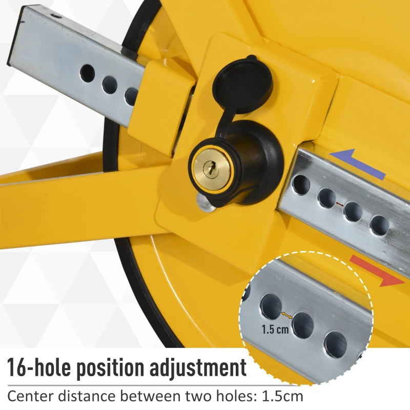 HOMCOM Heavy Duty Steel Wheel Clamps Anti-Theft Device Fits 13 to 15 Inch Wheels Suitable For Cars Trailer Motorcycle w/ 2 Keys